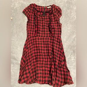Plaid dress with ruffle detail